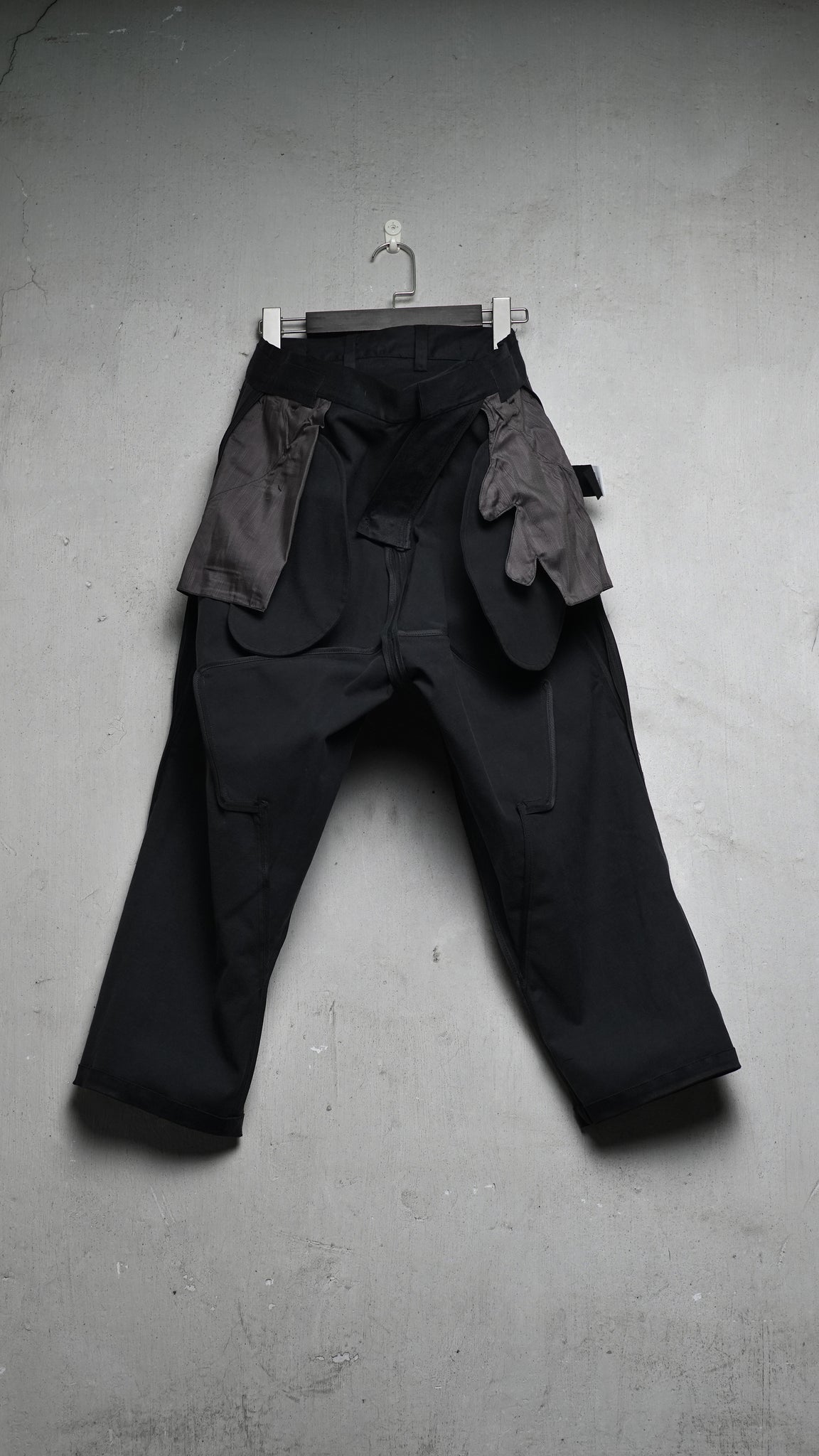 Hand coated 6 pockets drop crotch pants