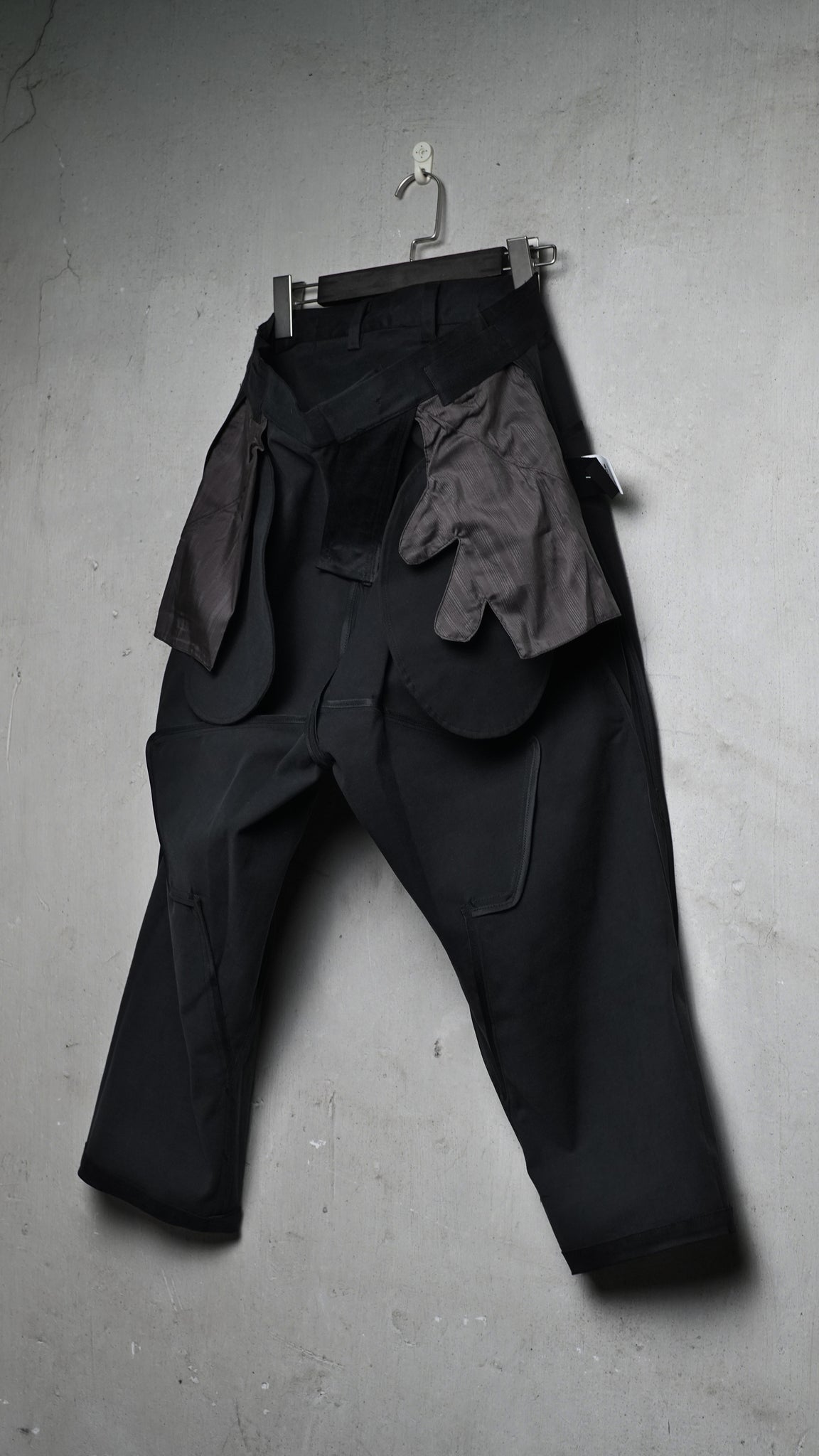 Hand coated 6 pockets drop crotch pants
