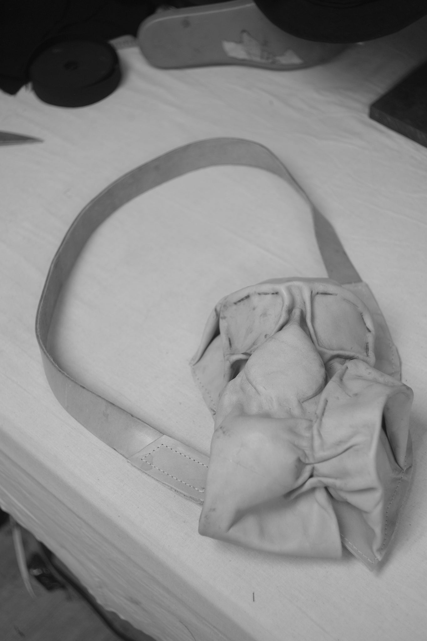 cowhide mask bag | prototype