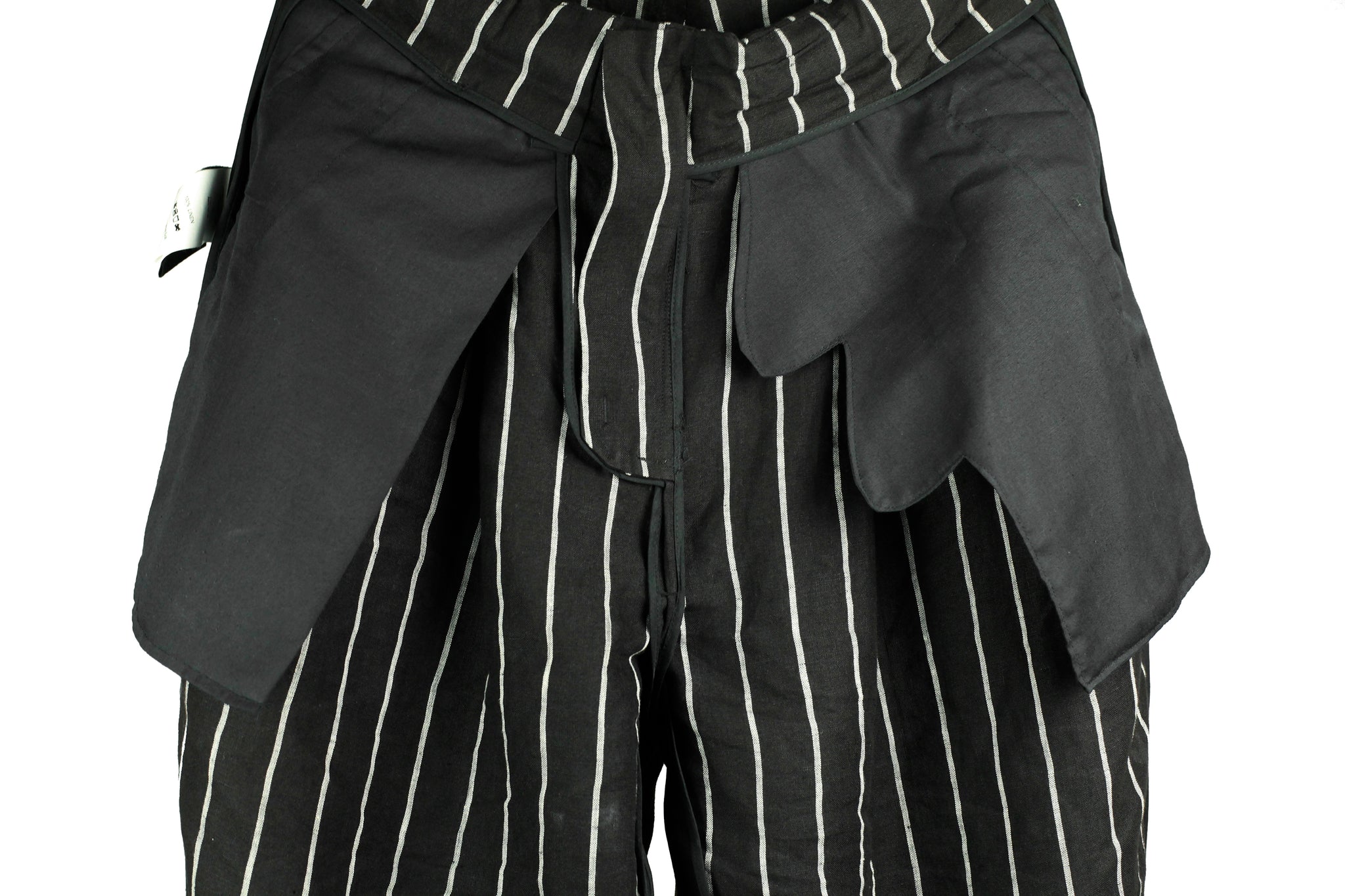 Linen Wide-Leg Trousers [ strips ]